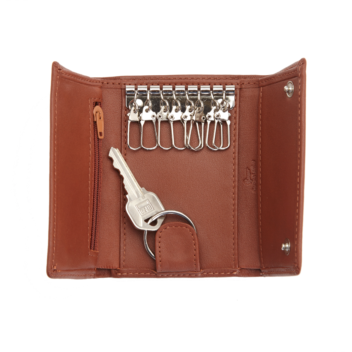 Royce Leather Trifold Leather Key Case Organizer Wallet Tan