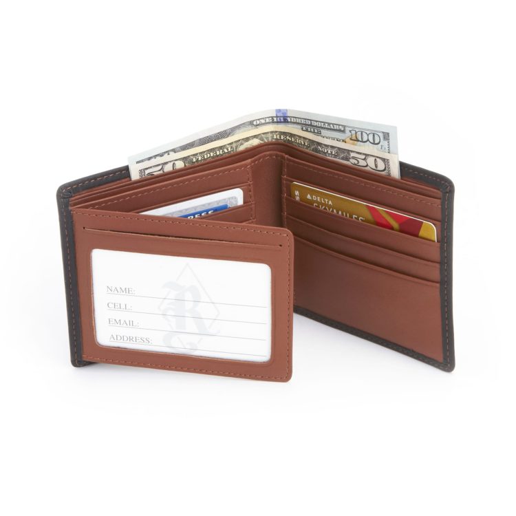 Royce Leather Trifold with Double ID Window Wallet, Men's, Brown